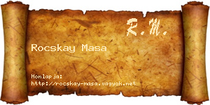 Rocskay Masa névjegykártya